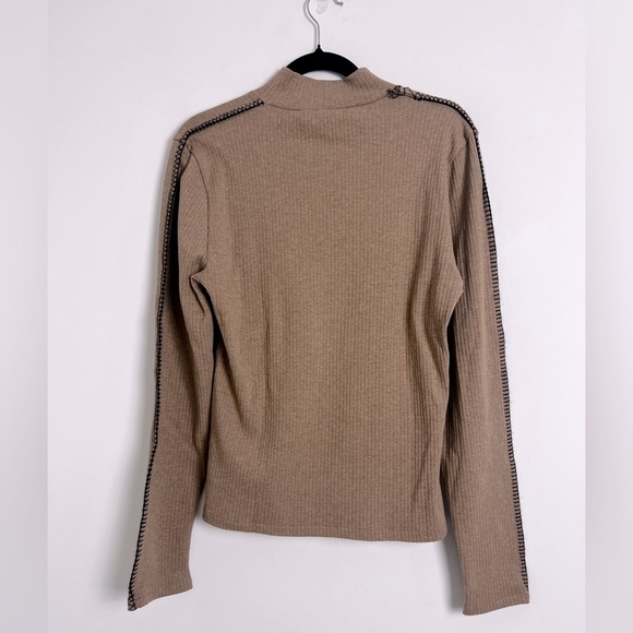 NEW J. Crew Women's XL Caramel Cotton Premium Rib Whipstitch Mock Turtleneck - Picture 8 of 12